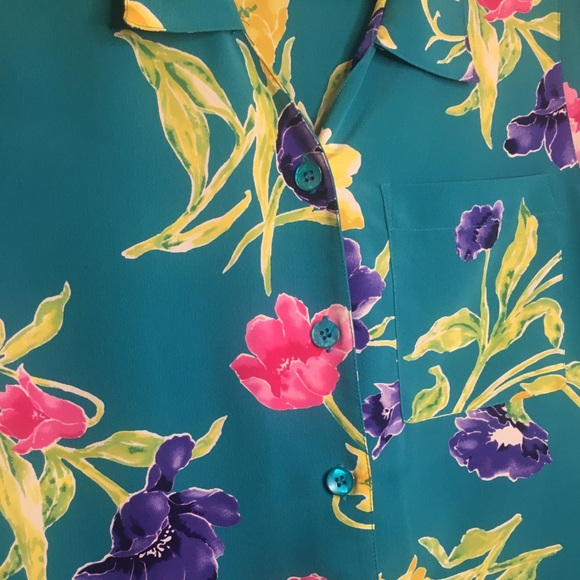 Alfred Dunner | Women’s Teal Floral Print TOP/SKIRT Set - Picture 4 of 14